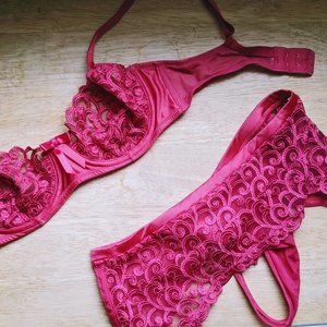 Burgundy Victoria's Secret Lingerie Set NWOT